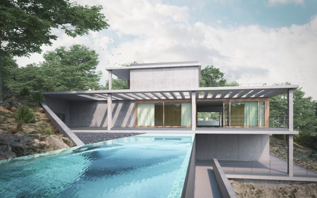 Ungewöhnliches Grundstück am Hang